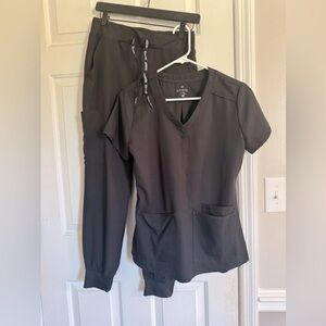 Black Medcouture Scrubs new.  Top/joggers